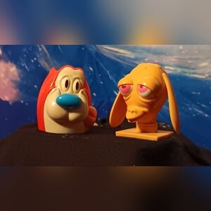Vintage Ren & Stimpy Toy 90s Nickelodeon Collectible Figures Lot Retro Nostalgia